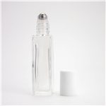 Tall Square Roll-On Bottle White Caps