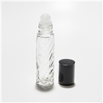 Swirl Glass Roll-On Bottle (Black Cap)