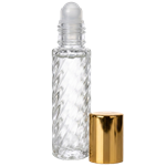 Swirl Glass Roll-On Bottle (Gold Cap)
