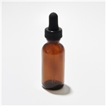 Boston Round Amber Glass Bottle w/Dropper