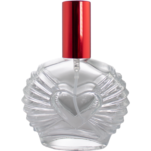 3.4oz. Round Heart | Red Cap| Spray Bottle