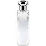 White Gradient tall rectangular, glass spray bottle with rounded vertical edges and a dome shaped, bulbous cap.